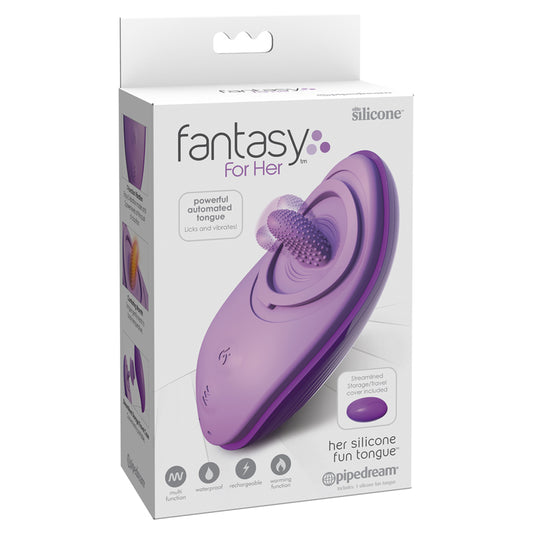 Pipedream Fantasy For Her Rechargeable Her Silicone Fun Tongue Licking Vibrator Purple