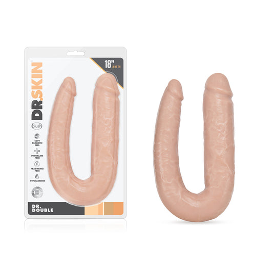 Blush Dr. Skin Dr. Double Realistic 18 in. Dual-Ended Dildo Beige