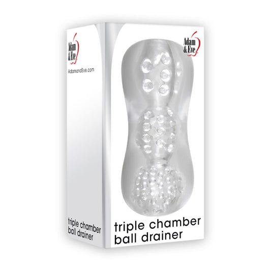 Adam & Eve Triple Chamber Ball Drainer Masturbator Clear