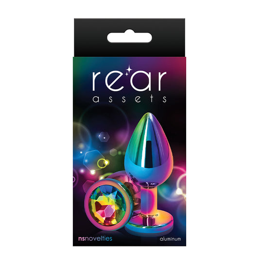 Rear Assets Metal Anal Plug Medium Multicolor/Rainbow