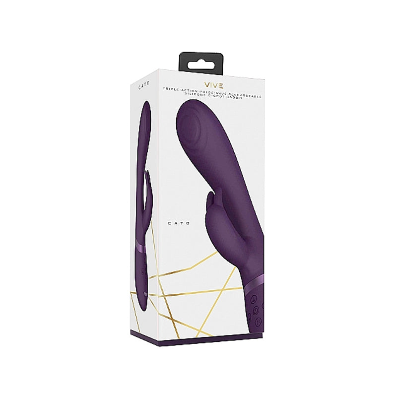 VIVE CATO Rechargeable Pulse-Wave Silicone Rabbit Vibrator Purple