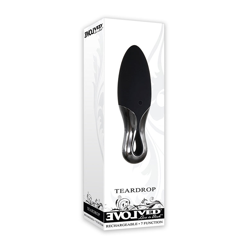 Evolved Teardrop Rechargeable Silicone Mini Vibrator Black