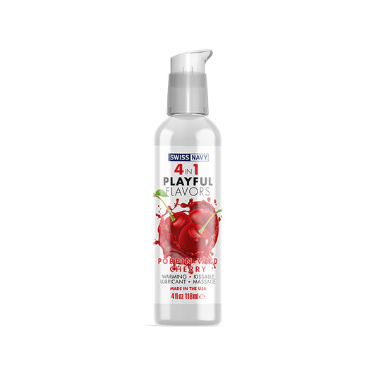 Swiss Navy 4 en 1 Sabores divertidos Poppin Wild Cherry 4 oz.
