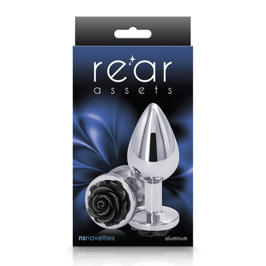 Rear Assets Rose Anal Plug Medium Black