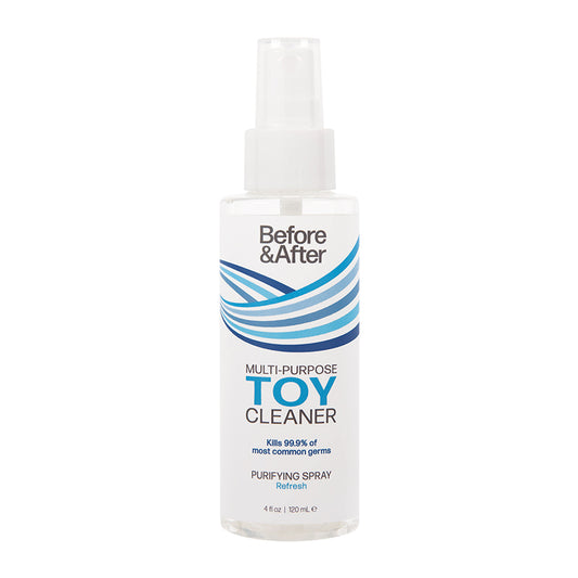 Limpiador de juguetes en aerosol antes y después, 4 oz