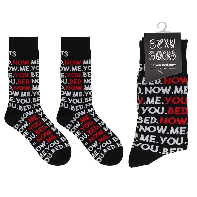 Shots Sexy Socks Me.You.Bed.Now. M/L