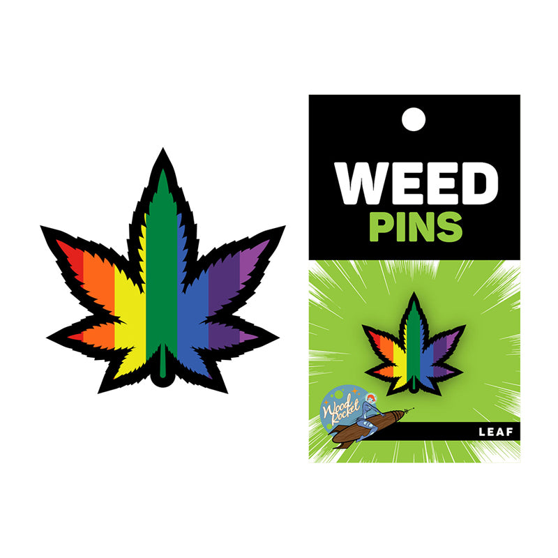 Weed Pin Rainbow Marijuana Leaf