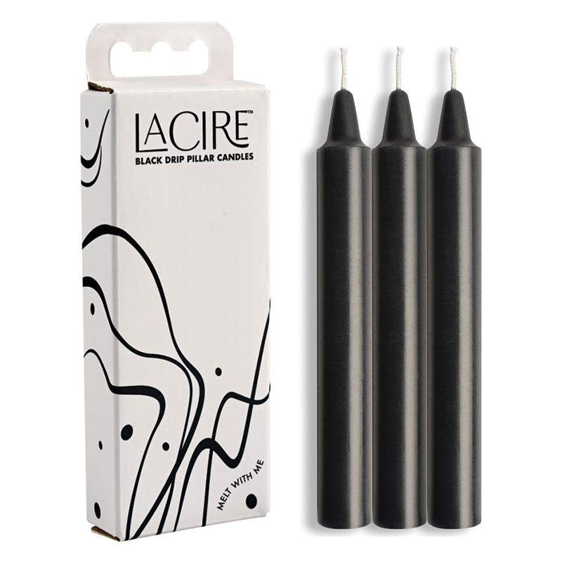 Sportsheets LaCire Black Drip Pillar Candles 3-Pack