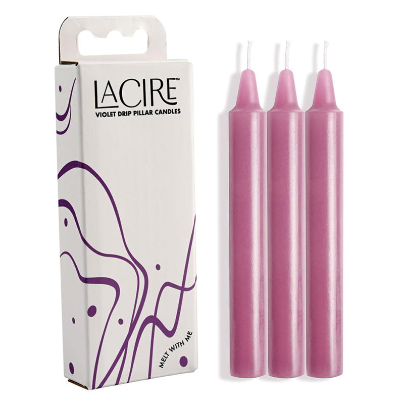 Sportsheets LaCire Violet Drip Pillar Candles 3-Pack