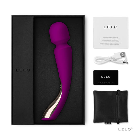 LELO SMART WAND 2 Medium Rechargeable Wand Vibrator Deep Rose