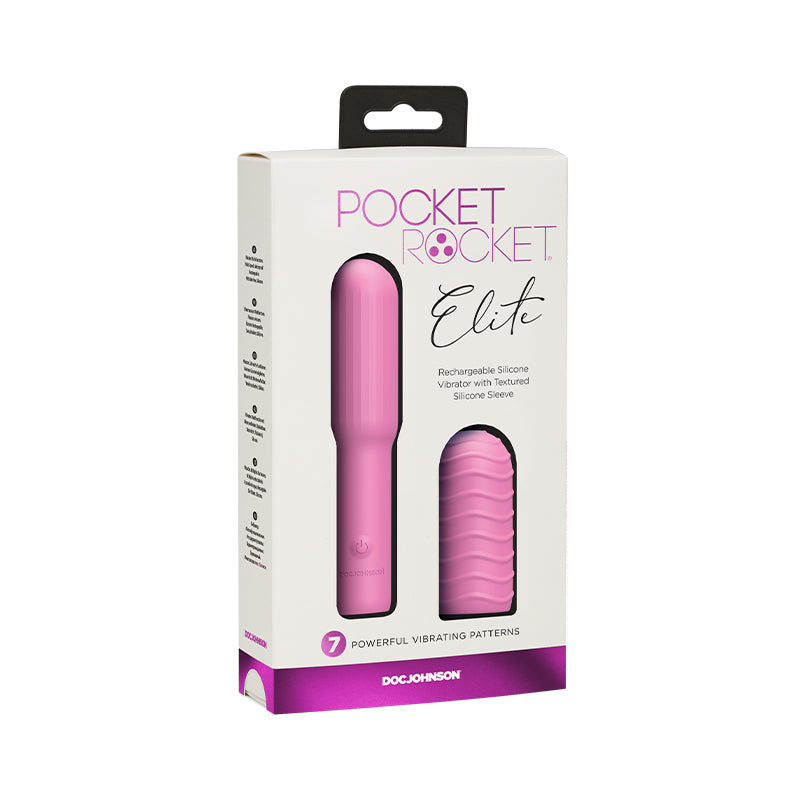 Pocket Rocket Elite Rechargeable Bullet With Removable Sleeve Pink