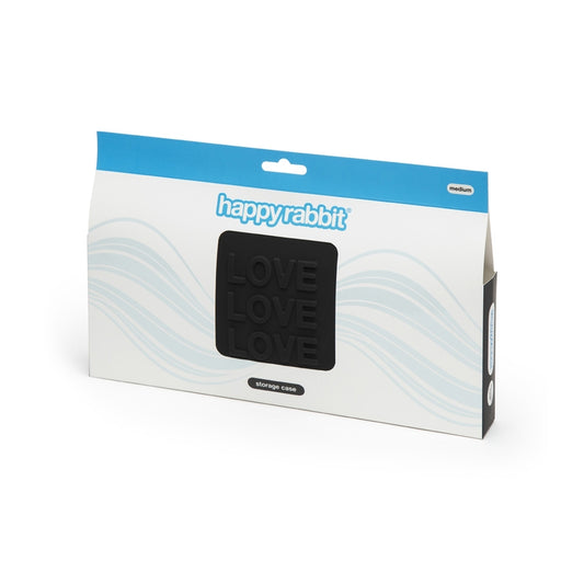 Bolsa de almacenamiento de silicona con cerradura Happy Rabbit 'Love', color negro, tamaño mediano