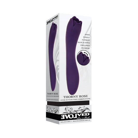 Evolved Thorny Rose Rechargeable Silicone Dual-Ended Vibrator Purple