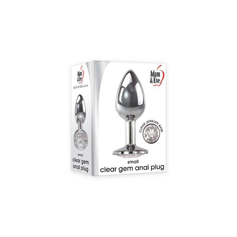 Adam & Eve Metal Anal Plug With Clear Gemstone Base Small