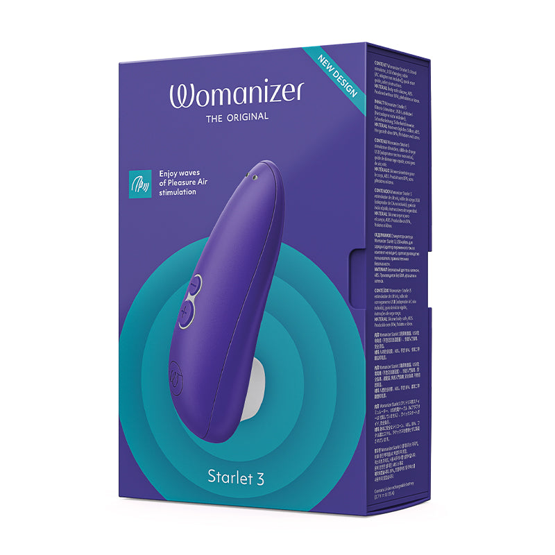 Estimulador de clítoris Womanizer Starlet 3 de silicona recargable y compacto Pleasure Air, color índigo