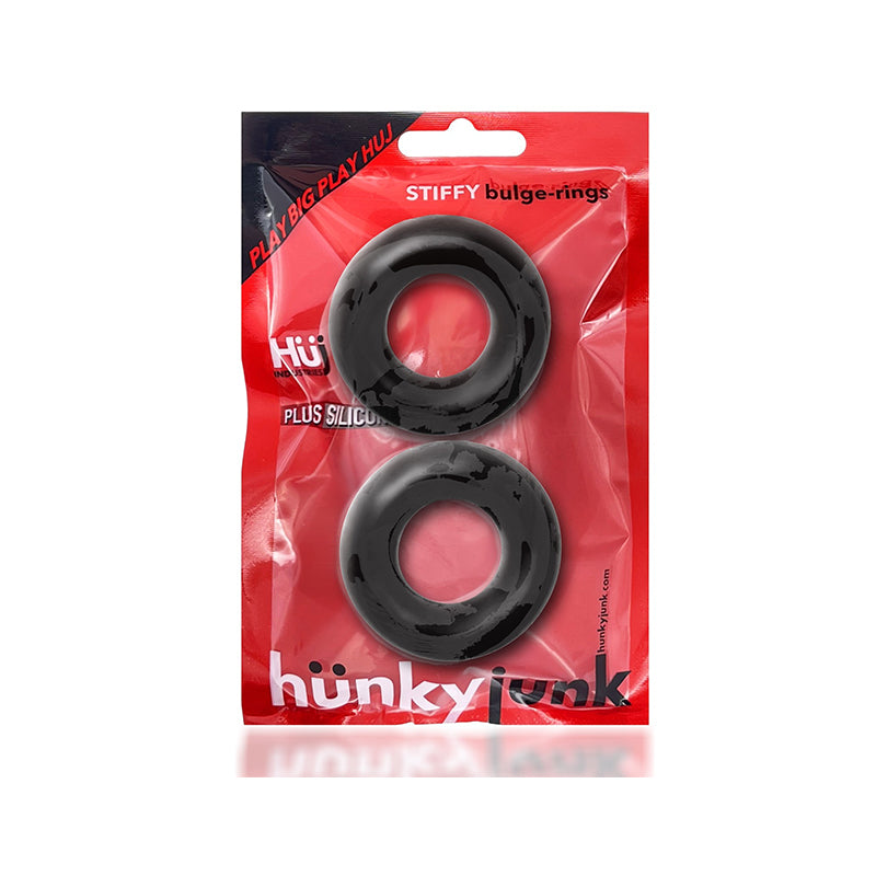 OxBalls Stiffy 2-Pack Bulge Cockrings Silicone TPR Tar Ice