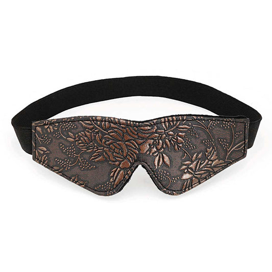 Blindfold Brown PU Floral Print With Faux Fur Lining