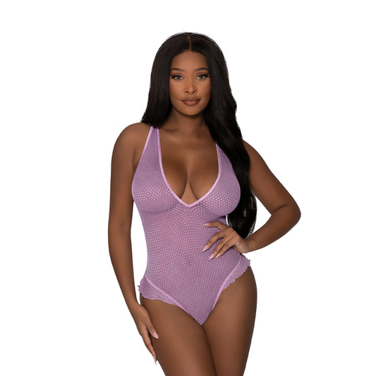 Magic Silk Girl Next Door Plunge Teddy Lilac L/XL