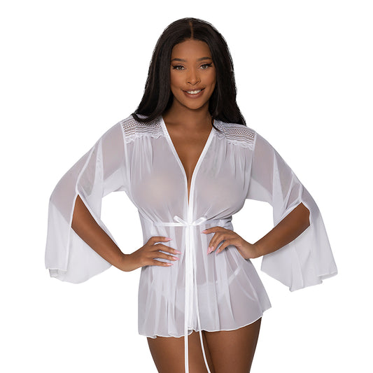 Magic Silk Modern Romance Short Robe White S/M