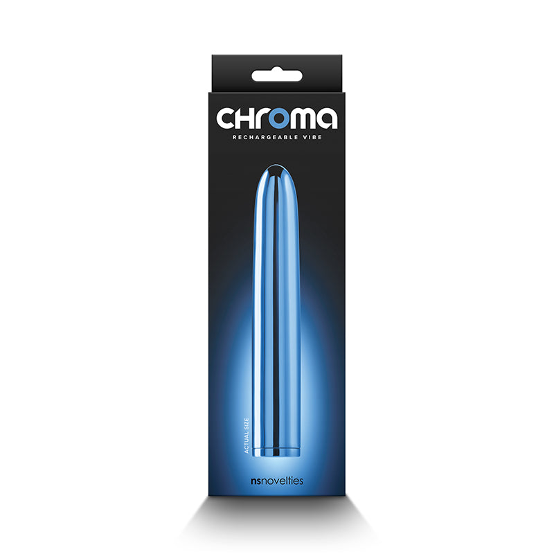 Chroma Rechargeable Vibe 7 in. Blue