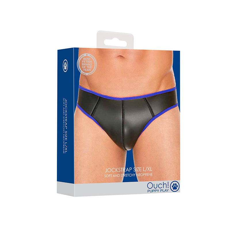 Ouch! Puppy Play Neoprene Jockstrap Blue L/XL