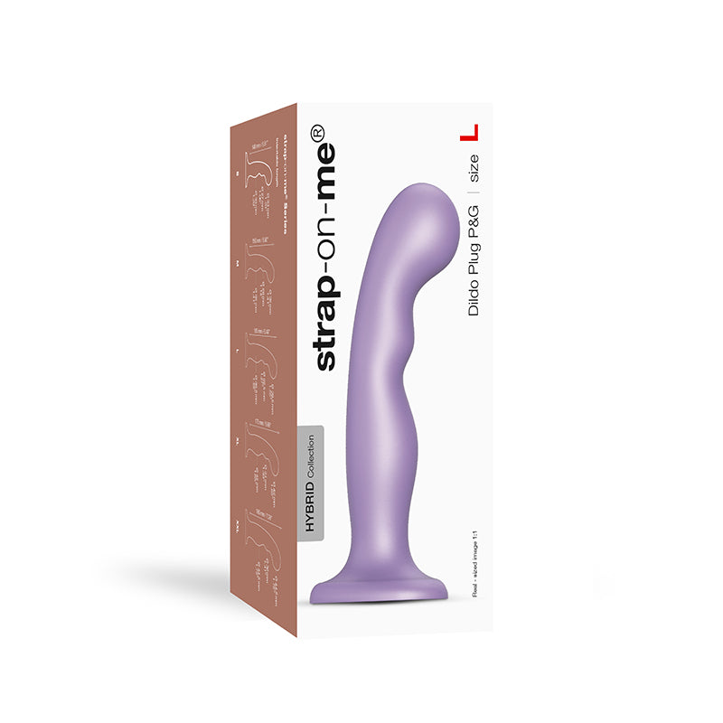 Strap-On-Me Hybrid Collection Silicone Dildo Plug P&G Metallic Lilac L