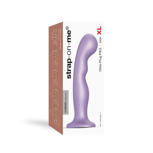 Strap-On-Me Hybrid Collection Silicone Dildo Plug P&G Metallic Lilac XL