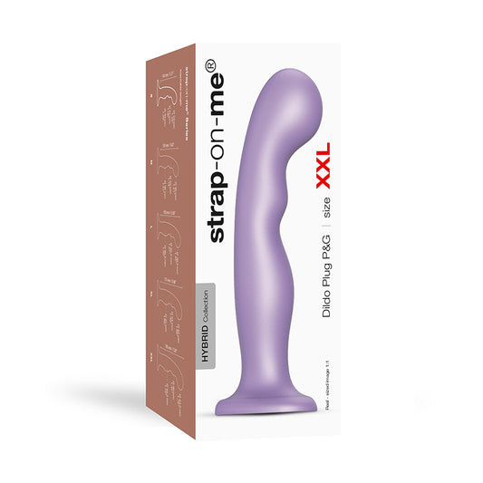 Strap-On-Me Hybrid Collection Silicone Dildo Plug P&G Metallic Lilac XXL