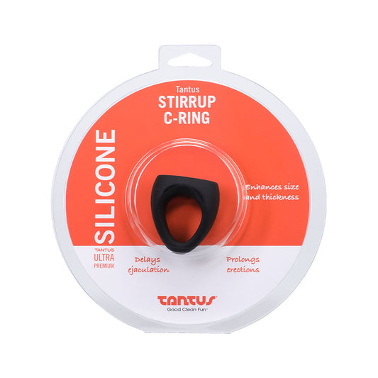 Tantus Estribo C-Ring Cabestrillo para Pene y Testículos Negro
