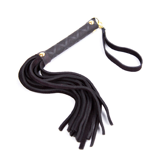 Ple'sur 11 in. Mini Leather Flogger Black