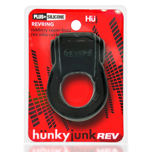 Hunkyjunk Revring Cockring with Bullet Vibrator Tar Ice