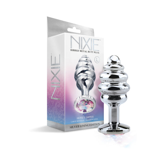 Tapón anal de metal acanalado Nixie Honey Dipper grande
