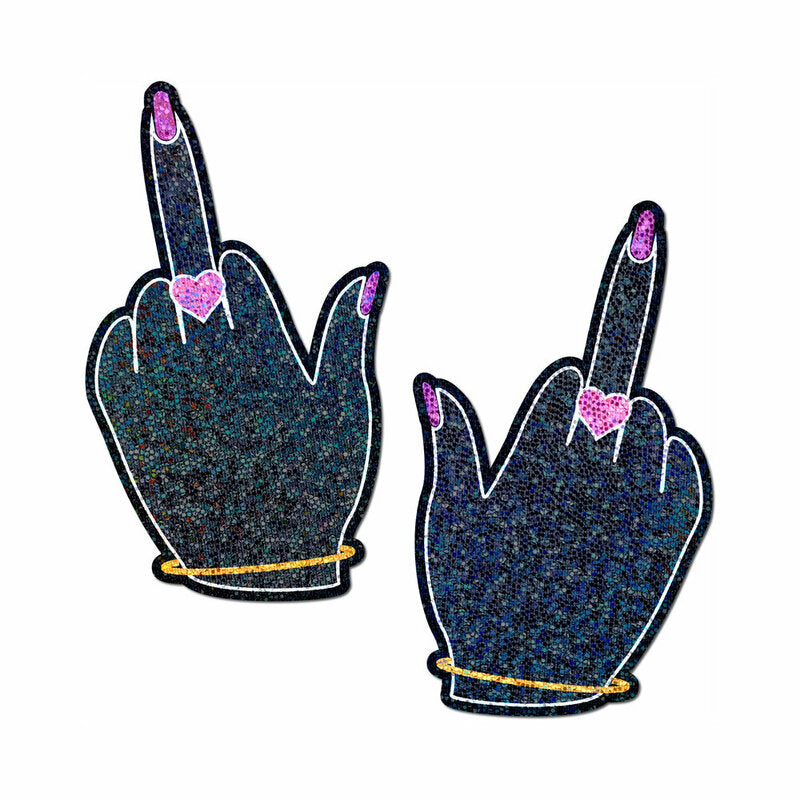 Pastease Glitter Fuck You Middle Finger Pasties