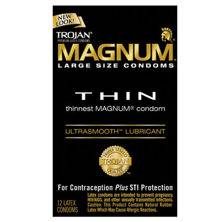 Trojan Magnum Thin Large Size Condoms with UltraSmooth Lubricant