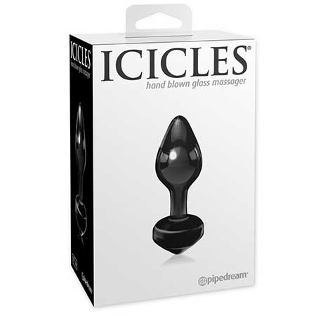 Pipedream Icicles No. 44 Glass Anal Plug 3.25 in. Black