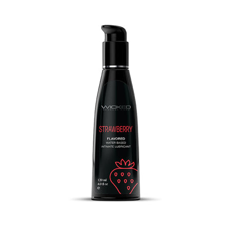 Wicked Aqua Strawberry Water-Based Lubricant 4 oz.