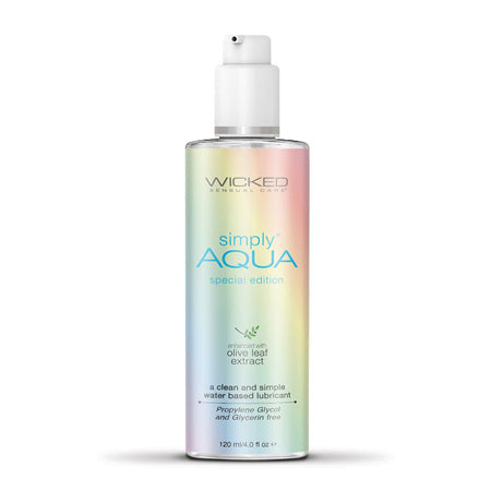 Wicked Simply Aqua Special Edition Water-Based Lubricant 4 oz.