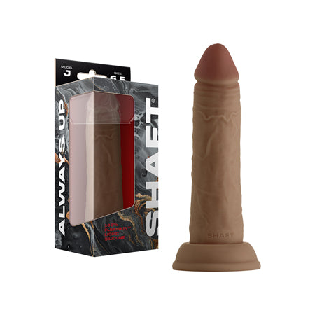 Shaft Model J 6.5 in. Dual Density Silicone Dildo with Suction Cup Oak