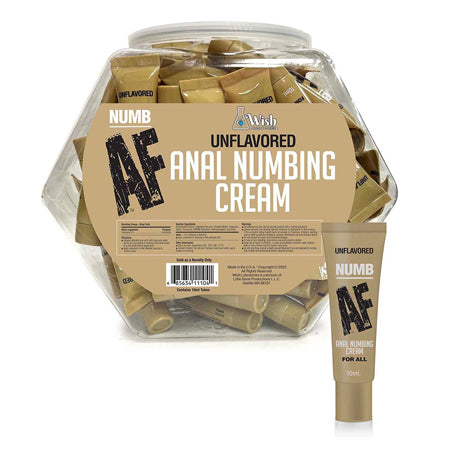 Numb AF Unflavored Anal Numbing Cream 65-Piece Fishbowl Display