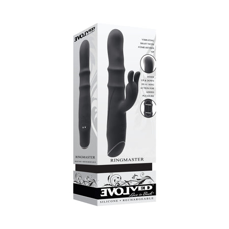 Evolved Ringmaster Rechargeable Dual Stim Vibe Silicone Black