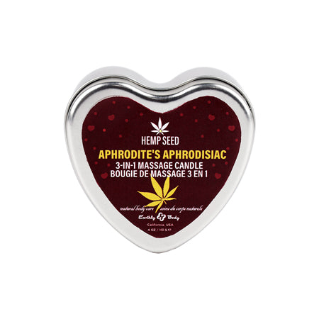 Earthly Body Hemp Seed 3-in-1 Valentines Day Candle Aphrodite's Aphrodisiac 4 oz.