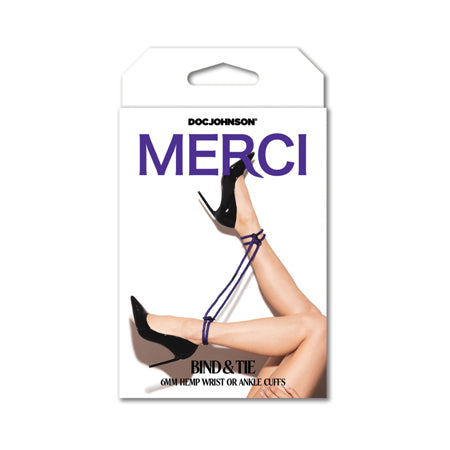 Merci Restrain 6mm Hemp Wrist or Ankle Cuffs Violet