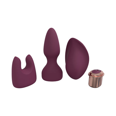 LoveLine Ultimate Kit 10 Speed Silicone Rechargeable Waterproof Burgundy