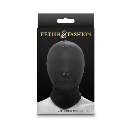 Fetish & Fashion Zippered Mouth Hood Black